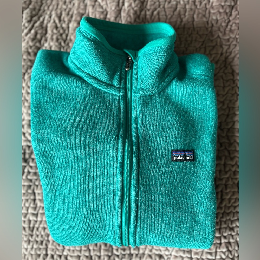 Patagonia Women’s Teal Blue Green Fleece Full Zipper Better Sweater